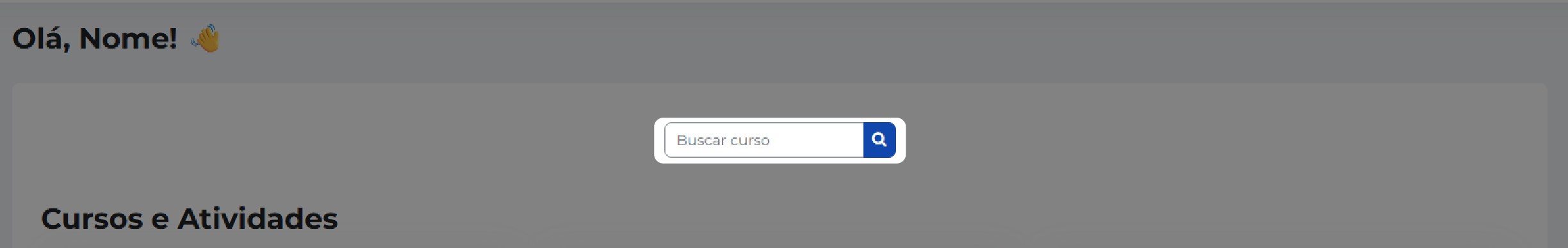 Campo de busca do AVA para localizar cursos