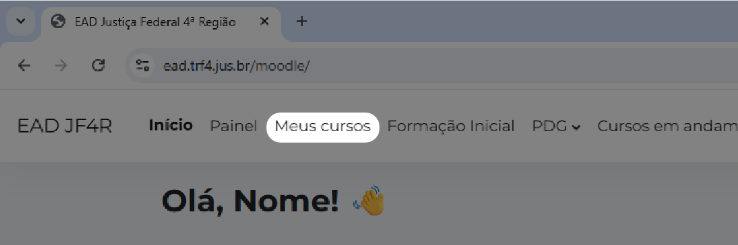 Menu do AVA destacando a área Meus cursos